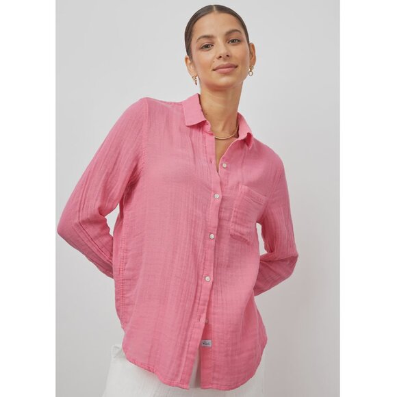 Rails Ellis Shirt Malibu Pink Size L - Picture 1 of 7